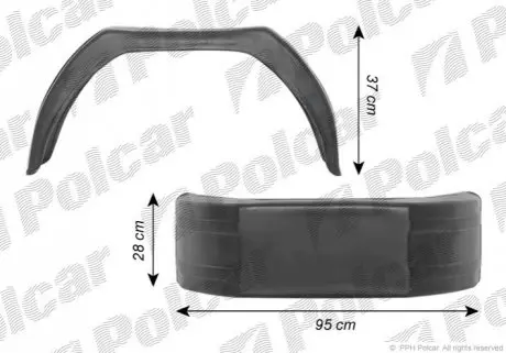 Крило заднє ліве=правий Polcar 99BLUN-2