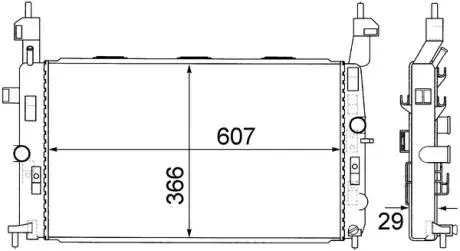 А_Радиатор 366 mm OPEL MAHLE / KNECHT CR1498000S