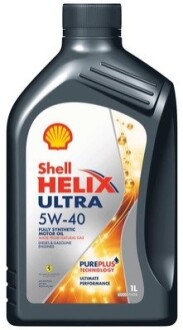 Олива двигуна 1L Helix Ultra 5W40 (ACEA A3/B3, A3/B4 BMW L-01 MB 229.5/226.5 VW 502.00/505.00 RN 0700/0710 PSA B71 2296 Porsche A40 FIAT 9.55535.Z2) SHELL 550052677