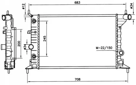 Радиатор, охлаждение двигателя NRF 519516