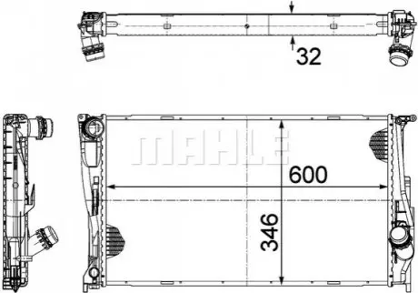 A_Радиатор 346 mm BMW MAHLE / KNECHT CR1085000P