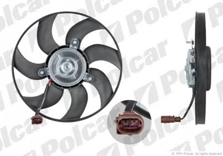 Вентилятор радіатора Audi A1, A3, TT,Skoda Octavia, Superb, Yeti VW Beetle, Caddy1.0-3.6 02.03- Polcar 133123U3-1