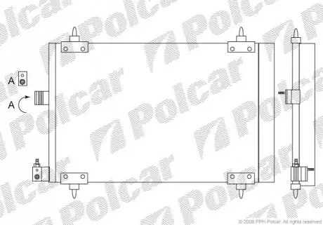 Фото радіатор кондиціонера Polcar 2327K8C2S Радіатор кондиціонера Polcar 2327K8C2S