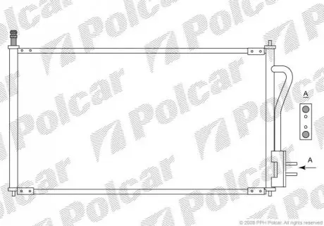 Радіатор кондиціонера Ford Focus 98-04 Polcar 3201K8C1