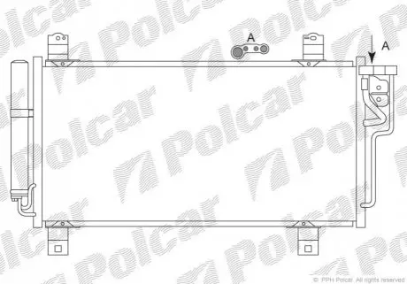 Радіатор кондиціонера MAZDA 6 1.8-2.5 07- Polcar 4560K8C2S