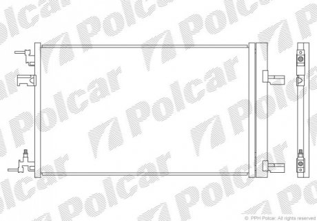 Радіатор кондиціонера Opel Astra J 09- Polcar 5511K8C2S (фото 1)