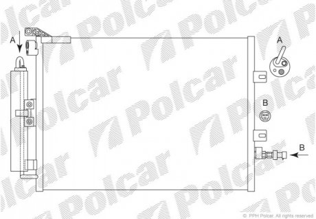 Радиатор кондиционера Polcar 6055K81X