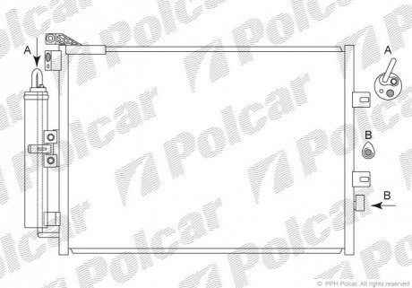 Радіатор кондиціонера Polcar 6055K8C2S