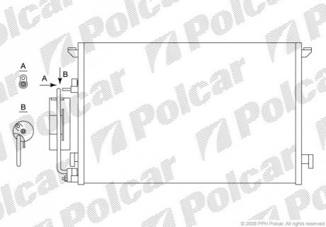 Радиатор кондиционера Polcar 6522K83X