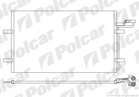 Радіатор кондиціонера Volvo C30, C70, S40, V50 1.6-2.0D 12.03-12.12 Polcar 9042K8C2S