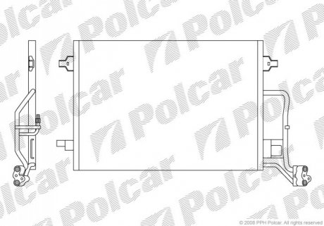 Радіатор кондиціонера Skoda Superb I VW Passat 1.6-2.8 08.98-03.08 Polcar 9549K8C1S (фото 1)