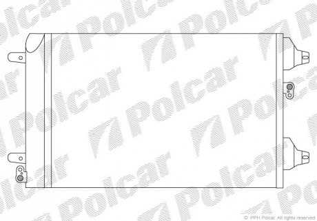 Радіатор кондиіонера Ford Galaxy 1.9 Tdi 00-06/VW Sharan 2.8 V6 00-10 Polcar 9550K8C1S (фото 1)