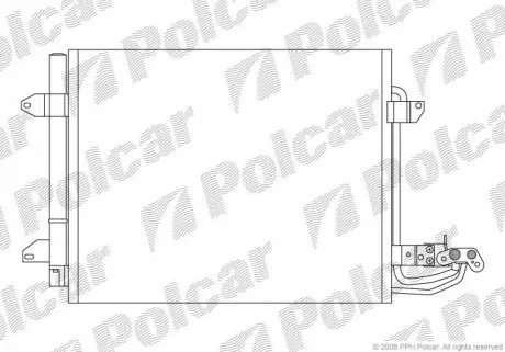 Фото радіатор кондиціонера VW Touran 04-/ Caddy 04-/ Golf Plus 05- Polcar 9578K8C1S Радіатор кондиціонера VW Touran 04-/ Caddy 04-/ Golf Plus 05- Polcar 9578K8C1S