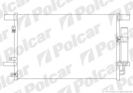 Радіатор кондиціонера Citroen C4 1.6/1.8 12- /Mitsubishi Lancer 08- /Peugeot 4007, 4008 07- Polcar 5266K8C1