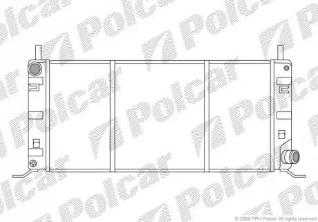 Радіатор охолодження двигуна Ford Escort 1.4/1.6 86-90 Polcar 320408A5
