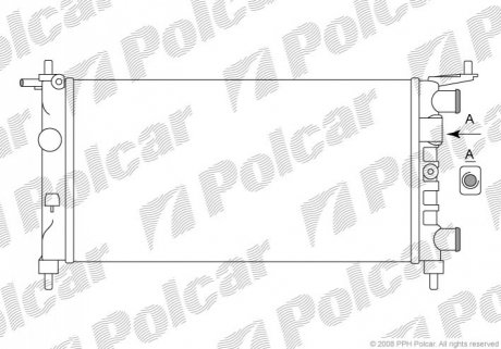 Радіатор охолодження Opel Corsa B 1.0/1.2 11.96-09.00 Polcar 555508A2