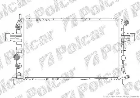 Радіатор охолодження Opel Astra G, Zafira A 2.0-2.2 DTI 02- Polcar 556008-1