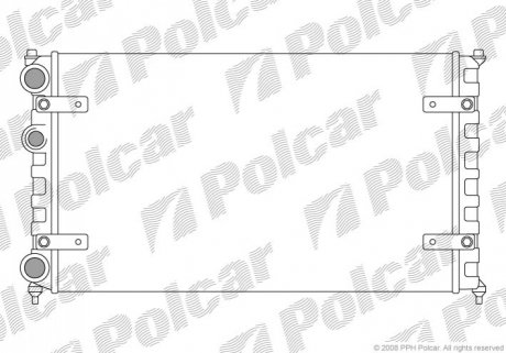 Радіатор охолодж. двигуна VW Caddy II, Polo 1.4-1.9D 02.93-01.04 Polcar 671308A2