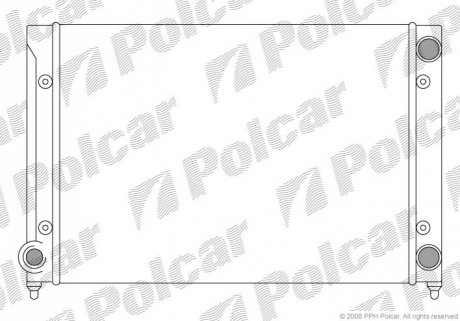 Радиатор охлаждения двигателя VW PASSAT 1.6/1.8 02.88-05.97 Polcar 954608A1 (фото 1)