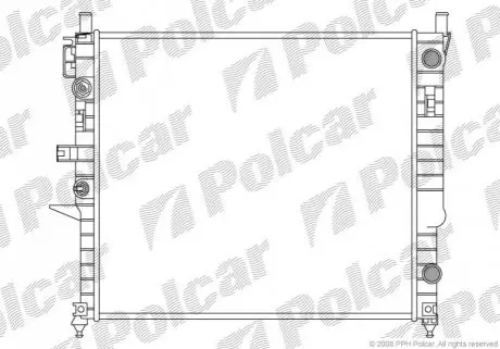 Радіатор основний DB W163 ML 98- (+/-AC) 4.0 cdi Polcar 504408-2
