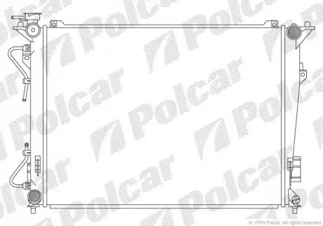 Радіатор охолодження Hyundai Grandeur, Sonata KIA Magentis 2.0-3.3 01.05-12.15 Polcar 402608-1
