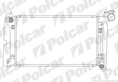 Радіатор охолоджування Toyota Avensis, Corolla, Corolla Verso 1.4/1.6/1.8 10.01-03.09 Polcar 811308-1 (фото 1)