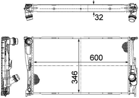 Радиатор 346 mm BMW MAHLE / KNECHT CR1083000P