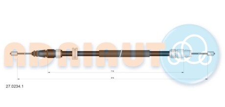 Трос ручника правый ADRIAUTO 27.0234.1