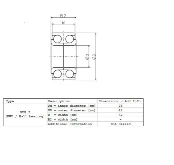 Підшипник конусний NSK ZA28BWD01ACA60