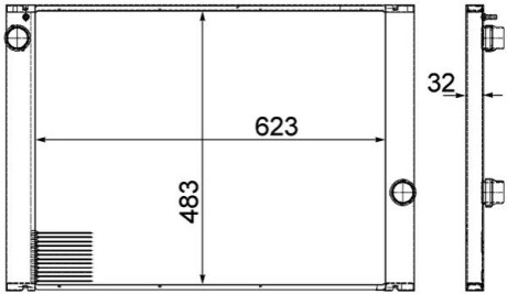 A_Радиатор 483 mm MAHLE / KNECHT CR1067000P