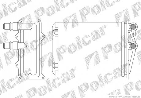 Радіатор пічки Opel Vivaro Renault Trafic 1.9D-2.5D 03.01- Polcar 6026N8-1