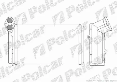 Радiатор пічки VW Sharan/Ford Galaxy/Seat Alhambra 1.8-2.8 03.95-03.10 Polcar 9550N8-3