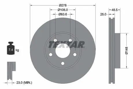 Диск тормозной TEXTAR 92141203 (фото 1)