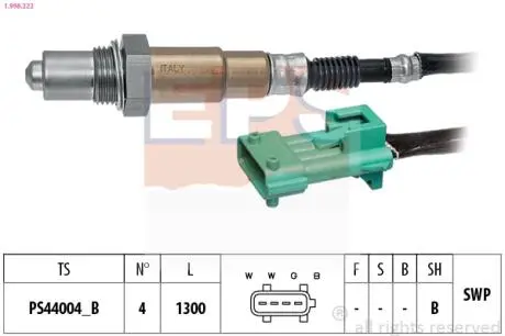 Лямбда-зонд (4-х конт.) Citroen C3 I (FC_) 1.1i-1.6 02.02- EPS 1998222