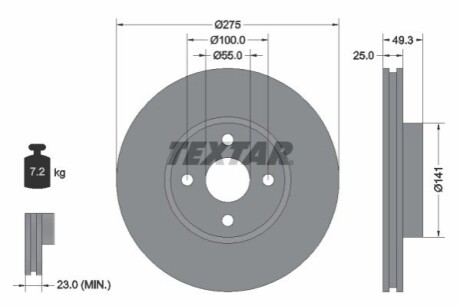 Тормозной диск TEXTAR 92180303 (фото 1)