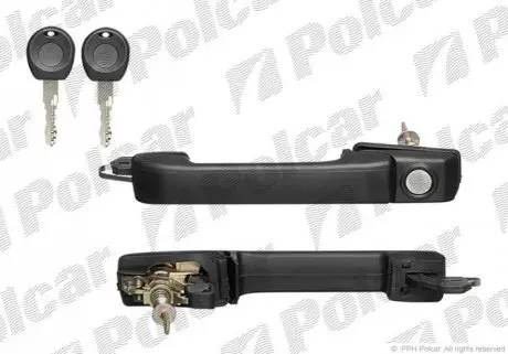Ручка дверей передн. (з ключем) VW Golf/Vento 91-98 Polcar 9538Z-41
