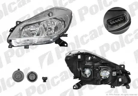 Фото фара основна Polcar 6055107V Фара основна Polcar 6055107V