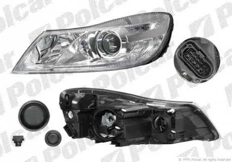 Фото фара ліва з коректором (Octavia) Skoda Octavia 10- Polcar 692309-E Фара ліва з коректором (Octavia) Skoda Octavia 10- Polcar 692309-E