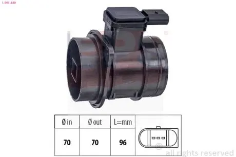 Витратомір повітря Audi A4/A6/Q3/Q5/VW Caddy/Crafter/Golf/T5 2.0TDI 05- EPS 1991449