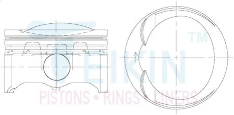 Поршні + 0.50 mm (к-кт на мотор) Volkswagen Audi Seat Skoda BZB/BYJ/BYT/CABA/CABB/CABD/CEAA/CGYA TEIKIN 48218A050