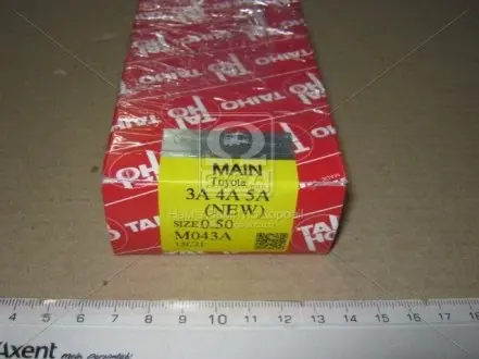 Вкладиші корінні + 0,50 mm (к-кт на мотор) Toyota 2A, 3A, 4A, 4A-GE, 4A-GZE, 5A, 5A-FE, 7A-FE TAIHO M043A050
