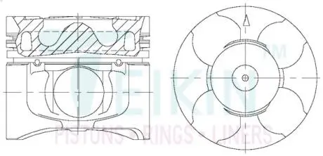 Поршни +1.00мм Alfin Gallery (к-кт на мотор) 4D56T Mitsubishi L200/Pajero Sport с 2010г TEIKIN 43300AG050