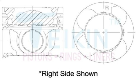 Поршні + 0.50 mm (к-кт на мотор) 1VD-FTV 4,5 diesel Land Cruiser 200, Lexus LX450D TEIKIN 46691AG050