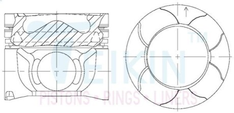 Поршні + 0.50 mm Alfin Gallery (к-кт на мотор) 4N15 Mitsubishi L200/Pajero Sport TEIKIN 43301AG050