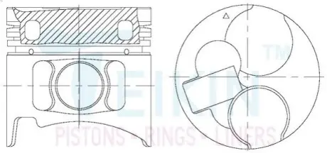 Поршни ремонт (+1.00мм) (к-кт на мотор) Mitsubishi 2.8TD 4M40T Alfin Gallery TEIKIN 43232AG100
