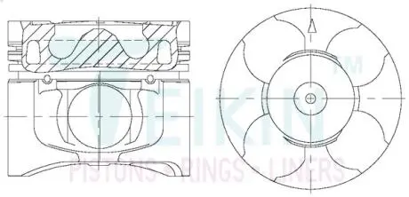 Поршни STD Alfin Gallery (к-кт на мотор) 4D56T Mitsubishi L200/Pajero Sport TEIKIN 43678AGSTD