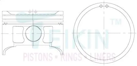 Поршни двигателя +0,50mm (к-кт на мотор) J20A Suzuki SX-4/Grand Vitara TEIKIN 45150050