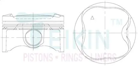 Поршні + 0.50 mm (к-кт на мотор) 2ZR-FE 1,8L Toyota Yaris, Corolla, Auris TEIKIN 46383050