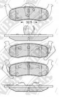 Колодки гальмівні задні Infiniti QX56, Armada, Titan, Grand Cherokee NiBK PN0429 (фото 1)