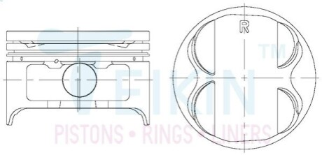 Поршни ремонт (+0.50мм) (к-кт на мотор) Mazda 626, Xedos 9 2.5L (KL) TEIKIN 42664050
